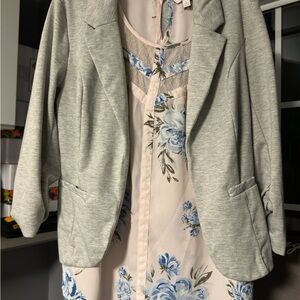 Candie's Gray Blazer Textured Notched Lapels